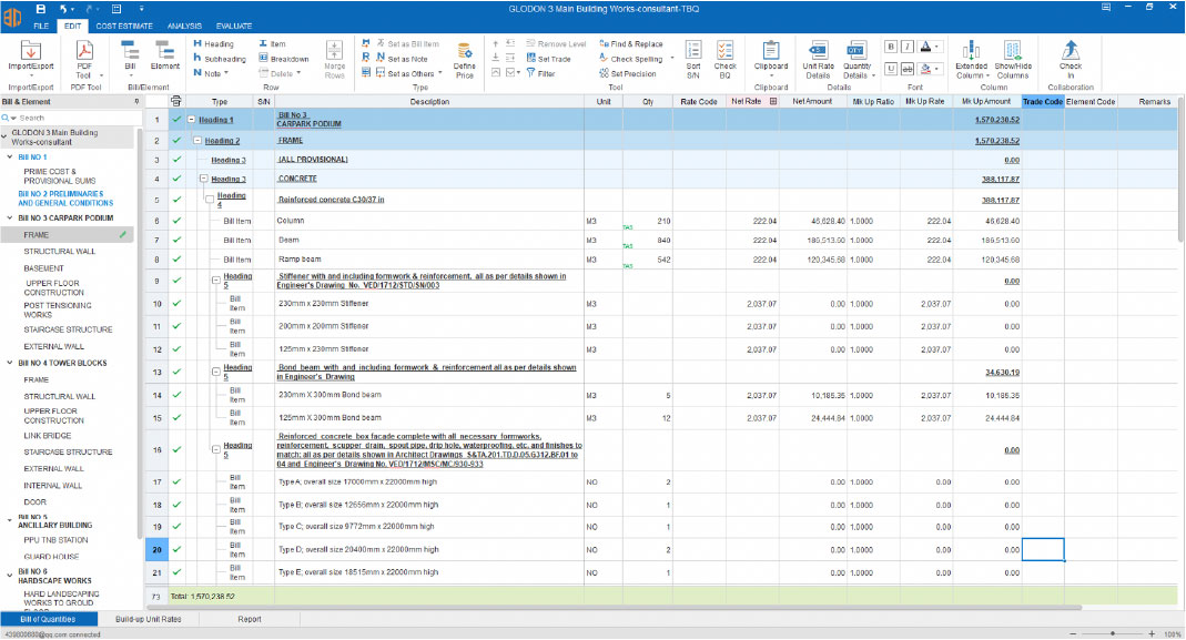 รวบรวมและสร้าง BOQ สำหรับการยื่นประมูลได้อย่างรวดเร็ว ในรูปแบบวิชาชีพที่หลากหลาย