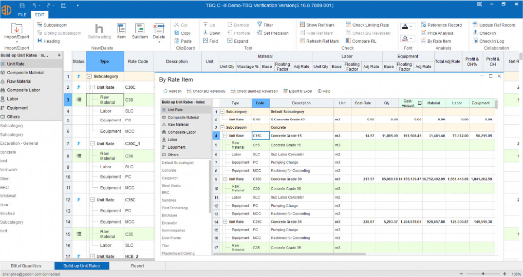 ตรวจสอบ ทบทวน และปรับปรุงต้นทุนได้อย่างง่ายดายและแม่นยำ ด้วยอัตราราคาแบบประกอบที่เชื่อมโยงและการวิเคราะห์ต้นทุนแบบเรียลไทม์ในแต่ละโครงการ