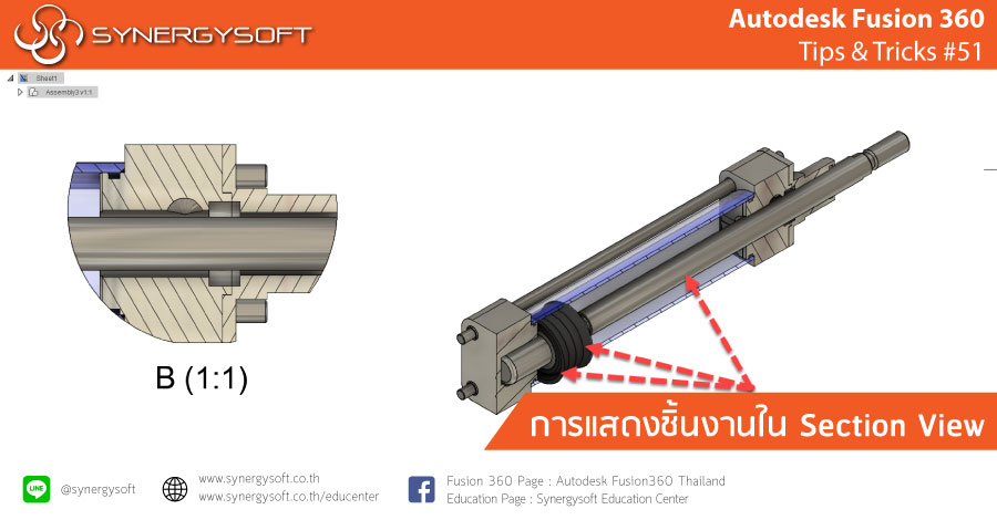 Fusion 360 Tip & Trick 51 แสดงชิ้นงานใน Section View