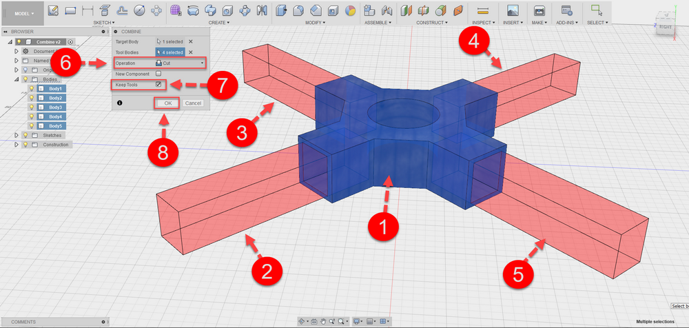 Fusion 360 Tip & Trick : Combine body