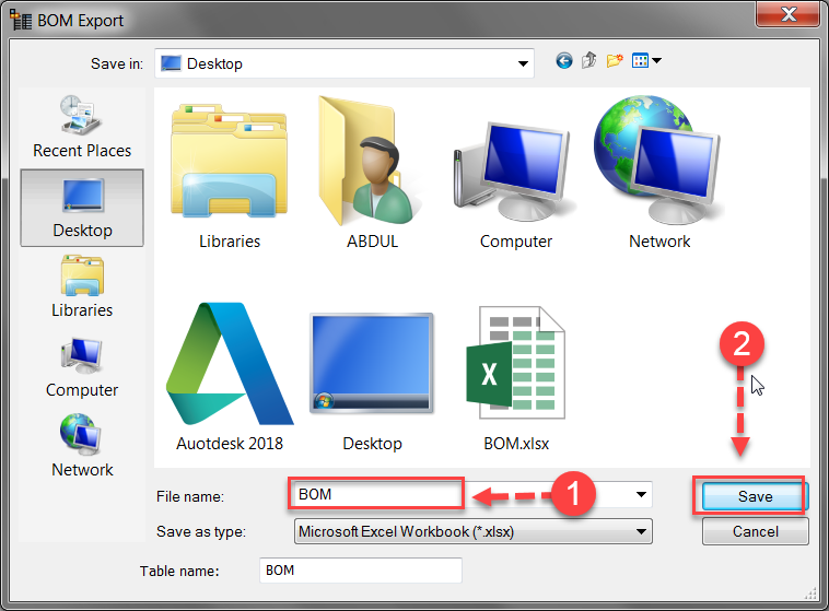 inventor Thumbnail part list