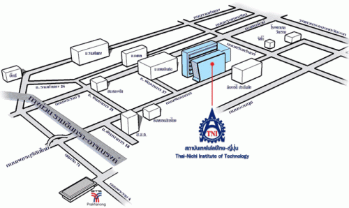 แผนที่มายังสถาบันเทคโนโลยีไทย-ญี่ปุ่น