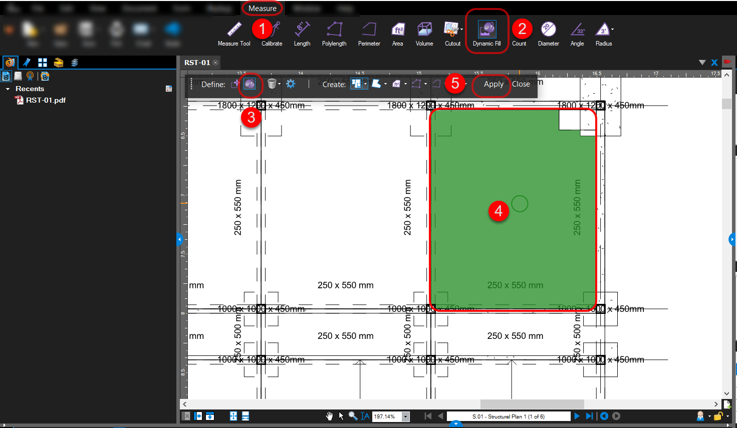 Bluebeam Revu ลงสีบนแบบแปลน PDF