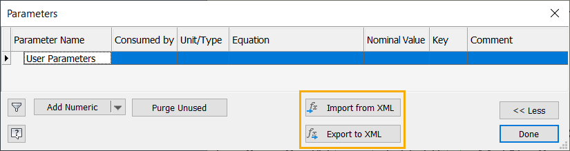 Import from XML and Export to XML