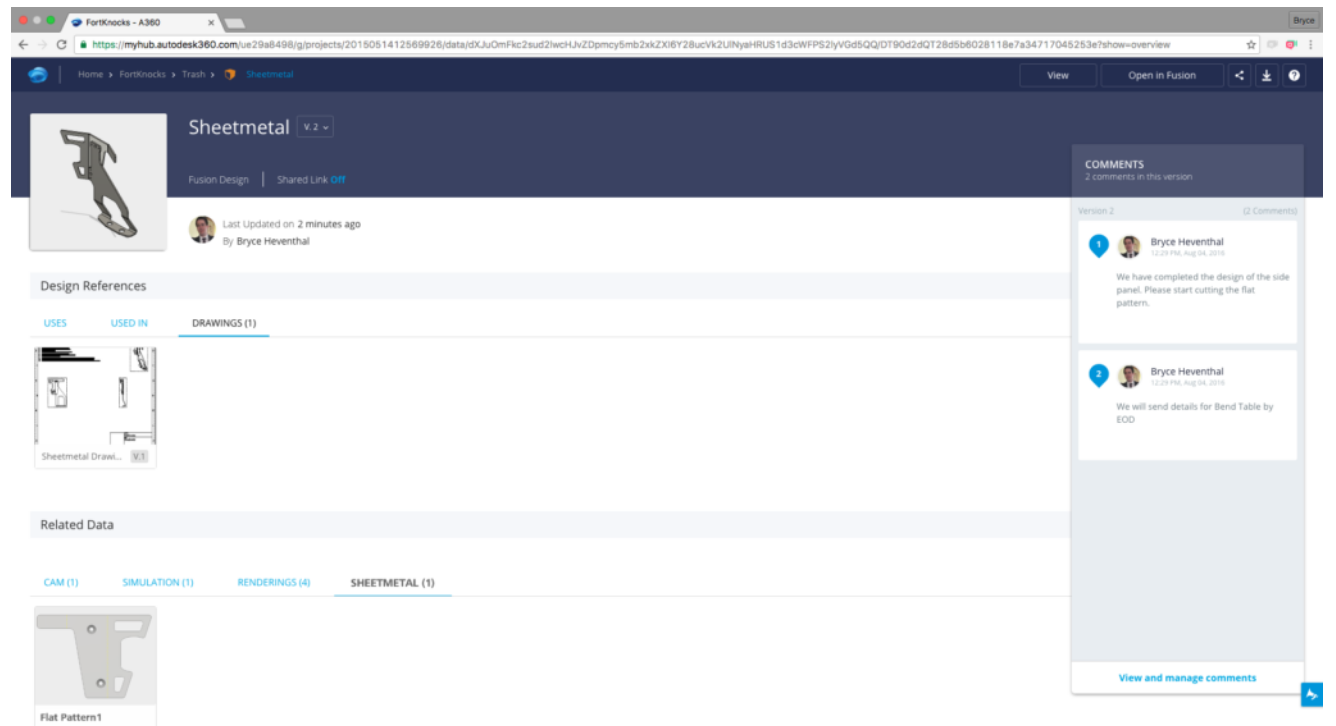 โหมดของการเขียนงานโลหะแผ่นใน Fusion 360